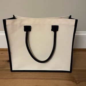 Cream Tote With Black Trim